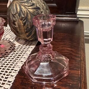 Depression Pink Candle Holder Vintage Indiana Glass